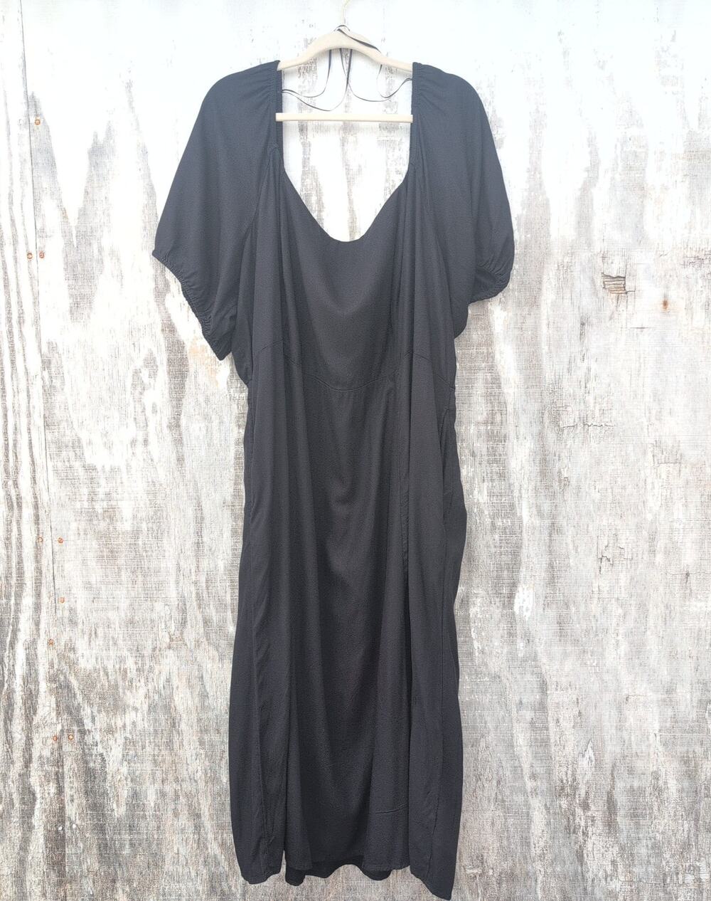 Old Navy NWT Milkmaid Peasant Smocked Gypsy Boho Midi Black Dress Women's 4X